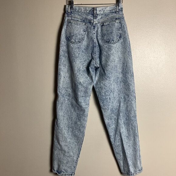 VINTAGE Congo Trader High Waist Acid Washed Jeans Size 8 tapered distressed 80s - Picture 10 of 10